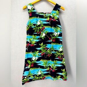 Vtg 80’s Cherry Republic Hawaiian Mini Dress Women Large-Tropical Beach Sundress